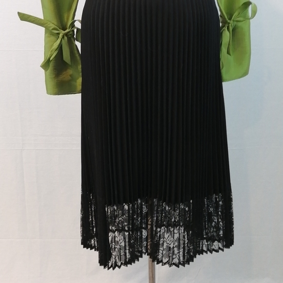 Apostrophe Stretch Black Accordian Skirt w… - Picture 3 of 11